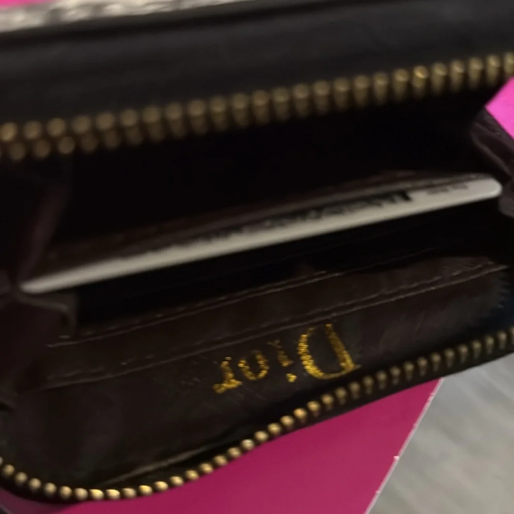 Dior Travel Detachable Card Holder Toile de Jouy Technical Fabric w gold accents